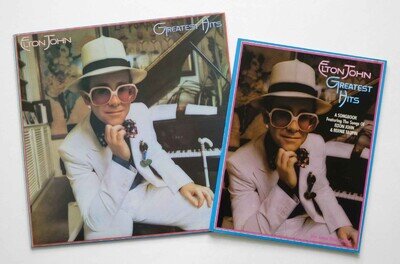 Elton John - Greatest Hits Vinyl LP 1974 + 44 Page Songbook. DJLPH 442. VG+