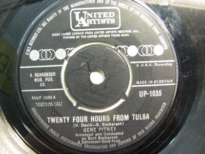 Gene Pitney – Twenty Four Hours From Tulsa 1963 7” United Artists UP 1035