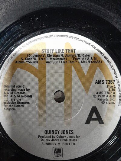 Quincy Jones - Stuff like that/There's a train leavin on A&M label. Soul