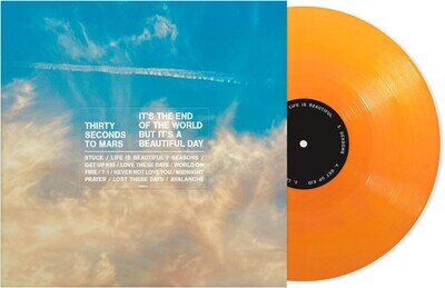 THIRTY SECONDS TO MARS ITS THE END OF THE WORLD LP ORANGE VINYL RECORD SEALED 30