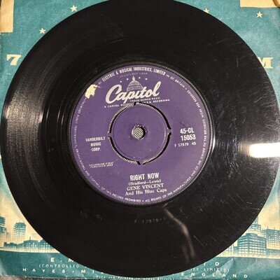 Gene Vincent & His Blue Caps - Right Now/Night Is So Lonely 45RPM