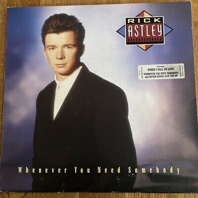 Rick Astley Whenever You Need Somebody Vinyl LP Album 1987 first Edition