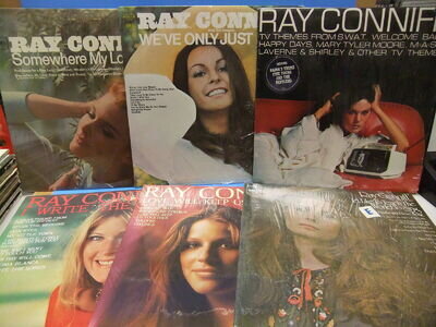 Ray Conniff 6 LP LOT 5 in SHRINK TV Themes, I Write The Songs, Somewhere My Love