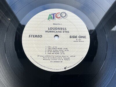 Loudness - Hurricane Eyes LP 1987 First Press ATCO Excellent Copy !!