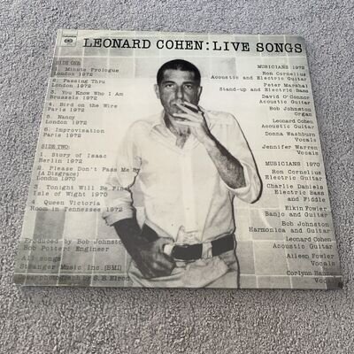 Leonard Cohen: Live Songs by Leonard Cohen Vinyl Record, 2017 New Sealed