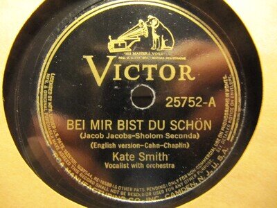 Bei Mir Bist Du Schoen JEWISH 1937 KATE SMITH There's a Goldmine VICTOR 25752