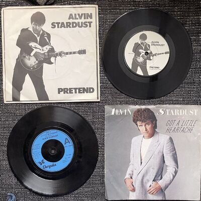 Alvin Stardust Got A Little Heartache Pretend 7" Vinyl 2 Single Job Lot