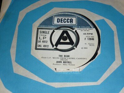JOHN MAYALL - The Bear - UK DEMO 7" - DECCA F 12846