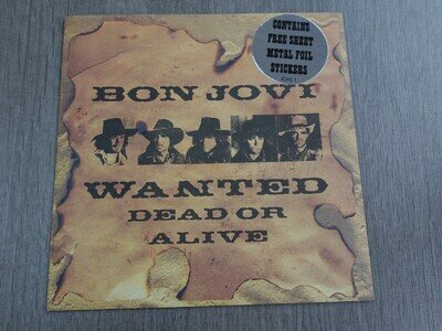 Bon Jovi WANTED DEAD OR ALIVE 1987 LTD ED UK 7" P/S W/FOIL STICKERS PLAYS MINT