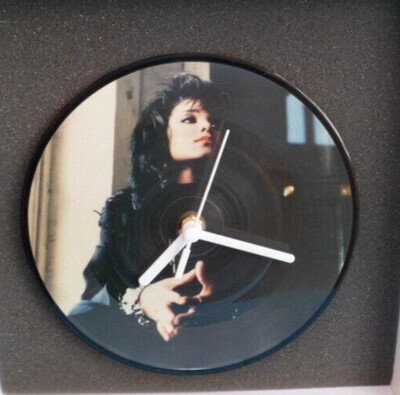 JANET JACKSON CLOCK Original Picture Disc Vinyl Record Wall / Desk Clock