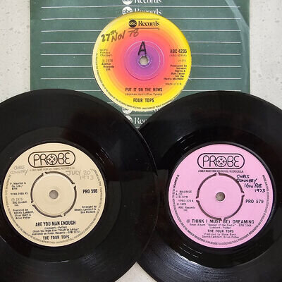 3 x The Four Tops - Are You Man Enough + 2 more - Ex Con 1970s Soul 7"