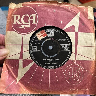 FLOYD CRAMER - San Antonio Rose 7” Single Vinyl Record 1961 RCA 1241 Vg