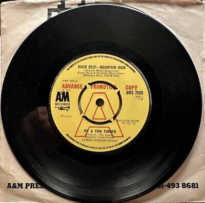 Ike & Tina Turner - River Deep Mountain High * 1972 UK A&M Promo Copy