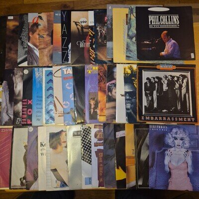 Bundle - 40 7" Vinyl Singles Mostly 1980s - Whitney Eurythmics Phil Collins