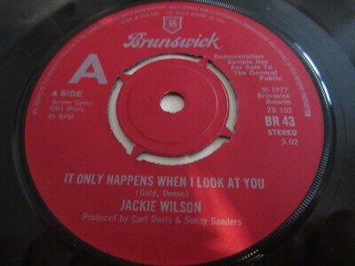 JACKIE WILSON.IT ONLY HAPPENS WHEN I LOOK AT YOU.RARE UK DEMO,BRUNSWICK No BR 43