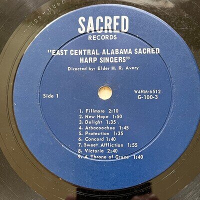 East Central Alabama Sacred Harp Singers #2 LP Sacred Records Rare Gospel 1968