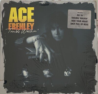 Ace Frehley (of KISS) Trouble Walkin’ Vinyl LP 1989 USA import Excellent UNUSED