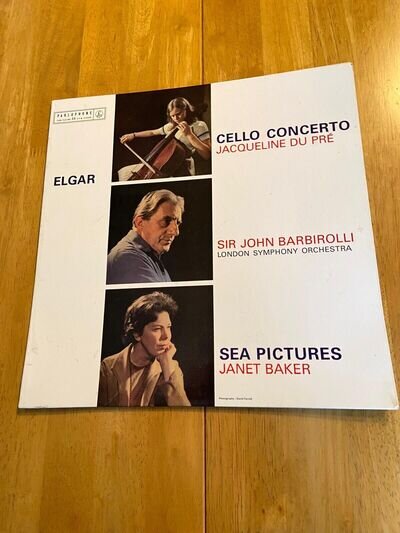 ELGAR CELLO CONCERTO JACQUELINE DU PRE SEA PICTURES JANET BAKER VINYL LP RECORD