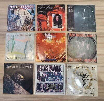 Goth Punk Joblot 9x 7" Singles Cure Balaam Gene Loves Jezebel Bolshoi Furniture