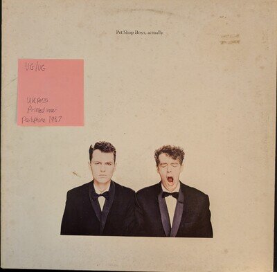 Pet Shop Boys Actually Vinyl Record VG/VG PCSD 104 1987