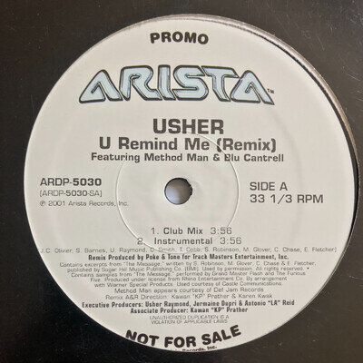 Usher – You U Remind Me Remix 12" Vinyl Promo US *DL