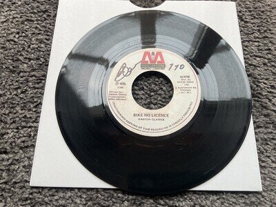 EASTON CLARKE BIKE NO LICENCE 7" Reggae Record Repress Signed Numbered Lee Perry