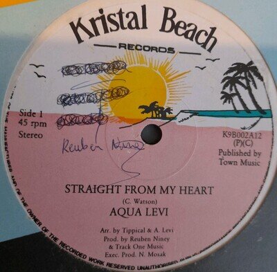 AQUA LEVI - Straight From The Heart (12" reggae vinyl) Pre-owned