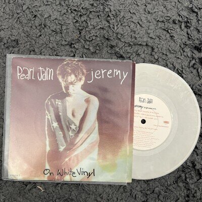 Pearl Jam - Jeremy - 7" White Marbled Vinyl Single Record - 1992 EX