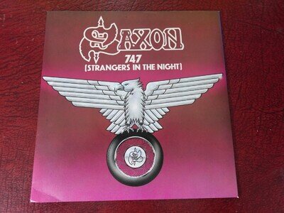 Saxon 747 STRANGERS IN THE NIGHT 1980 UK 7" P/S PLAYS MINT MINUS HEAR