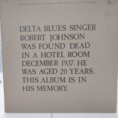 In Memory Of Robert Johnson RIP Paul Williams 1972 Delta Blues Comp Vinyl EX +