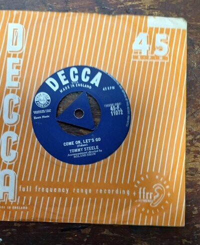 C'mon Lets Go Tommy Steele 1958 Rock N Roll Tri Centre Decca 45rpm