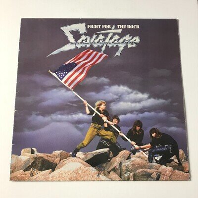 Savatage - Fight For The Rock First Press LP Vinyl Record - 781 634-1 EX/EX