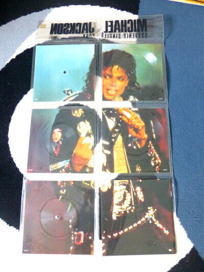 NMINT *UNPLAYED* MICHAEL JACKSON - SOUVENIR SINGLES PACK VINYL PICTURE DISCS MJ5