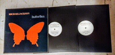 MICHAEL JACKSON BUTTERFLIES SET OF 2 US 12" VINYL PROMO- FREE PIC PVC WALLET