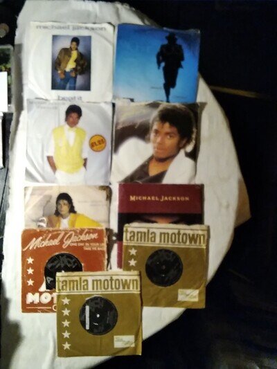 MICHAEL JACKSON 9 X7INCH VINYL SINGLES TAMLA/EPIC 1970/80s 6PICTURE SLEEVES ALL