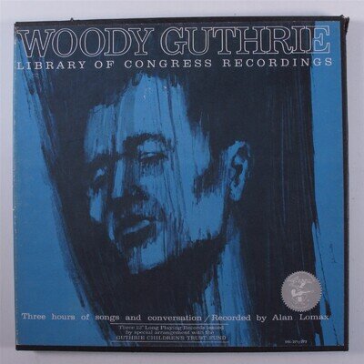 WOODY GUTHRIE Library Of Congress Recordings ELEKTRA 3XLP VG+ boxset & booklet z