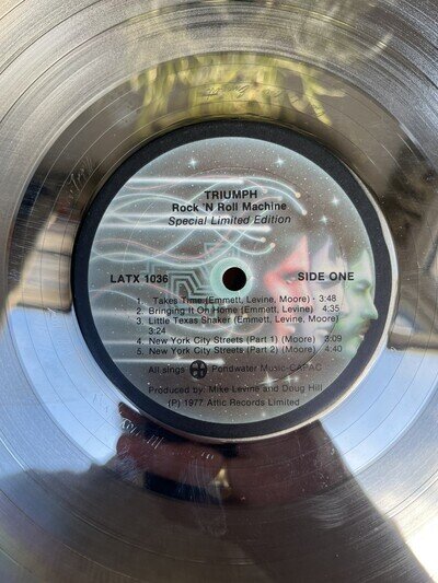 TRIUMPH: Rock & Roll Machine~Rare Ltd. Ed. Chrome Finish Vinyl~ATTIC #LATX 1036