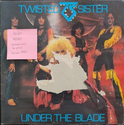 Twisted Sister Under The Blade Vinyl Record VG/G+ SECX9 1982