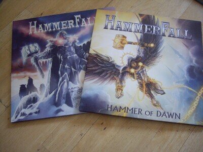 HAMMERFALL TWO LP's ~ CHAPTER V. UNBENT UNBOWED UNBROKEN & HAMMER OF DAWN LP