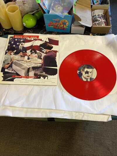 Kiss My Ass KISS Tribute Lp RED Vinyl Record Album Gin Blossoms Anthrax. Nice!