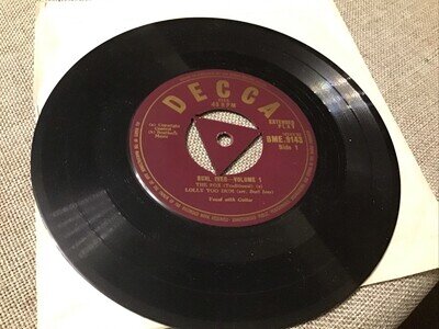 Rare Burl Ives Decca Export EP Volume 1 7” Vinyl Record BME 9143 Excellent