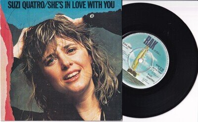 SUZI QUATRO: She's In Love With You - SIGNED/AUTOGRAPHED - 7" VINYL: VERY GOOD