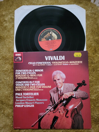 Vivaldi Cello Concertos Paul Tortelier Philip Ledger EMI Stereo Vinyl LP ASD3914