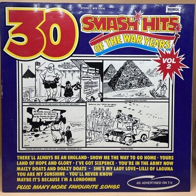 Smash Hits War Years Vinyl Vol.2 Warwick 1975 LP VG+/EX Vintage Collectible Gift