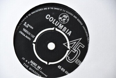 The Shadows - Dance On! 7 Inch Vinyl Record