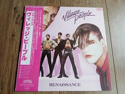 VILLAGE PEOPLE - RENAISSANCE LP 1981 OBI INSERT JAPAN CASABLANCA NEAR MINT
