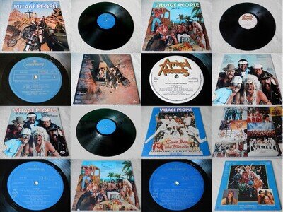 4 x Village People UK EU LPs 78-80 Cruisin Go West x2 Can't Stop Music EXC Cond