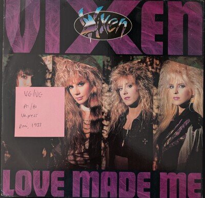 Vixen ‎Love Made Me Vinyl Record VG/VG 12MT66 1988