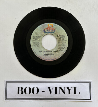 Barry White – I've Got So Much To Give - Promo 7” Vinyl Soul Record VG+