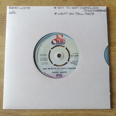 Barry White: Baby, We Better Try To Get It Together 7" Single BTC 2298